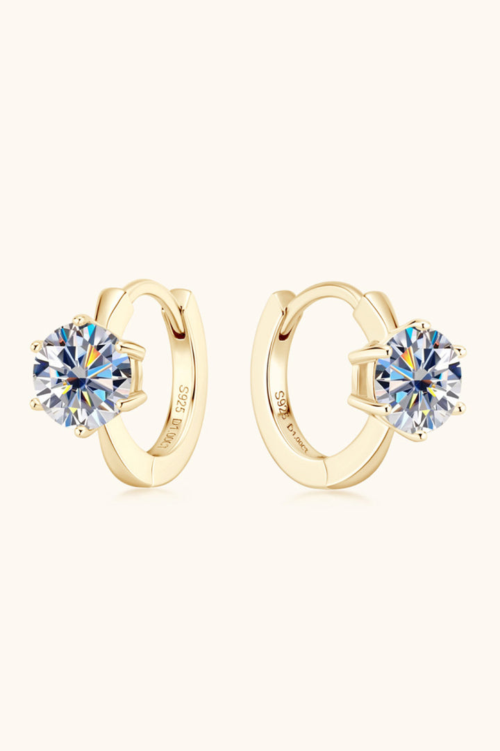 2 Carat Moissanite 925 Sterling Silver Huggie Earrings Set