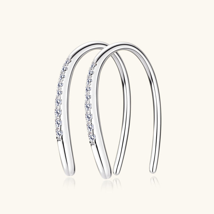 Moissanite 925 Sterling Silver U Shape Earrings for Elegance