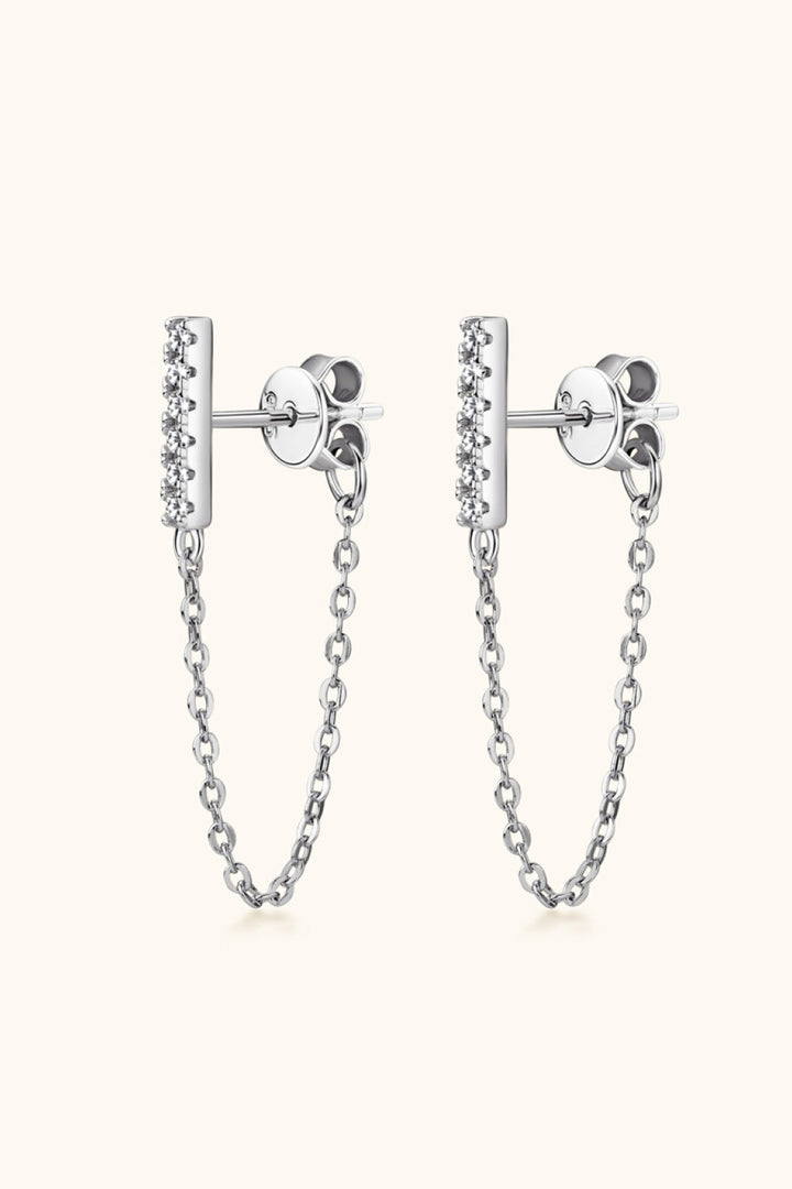 Moissanite 925 Sterling Silver Connected Earrings for Elegance