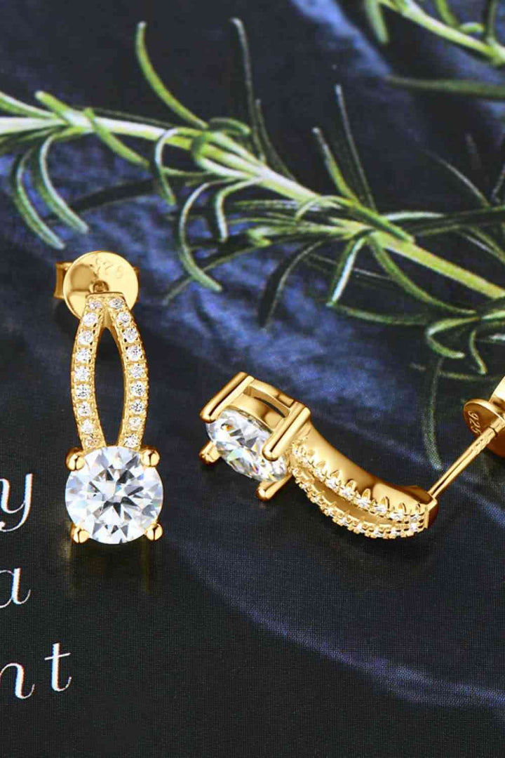 1 Carat Moissanite 925 Sterling Silver Earrings for Women