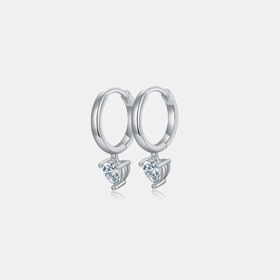 1 Carat Moissanite 925 Sterling Silver Heart Earrings Set