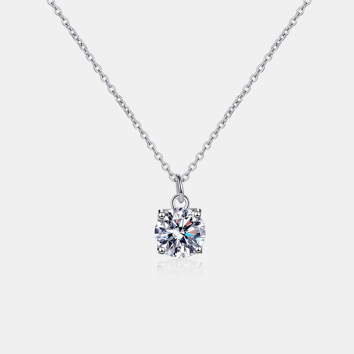 1 Carat Moissanite 925 Sterling Silver Necklace Elegant Design