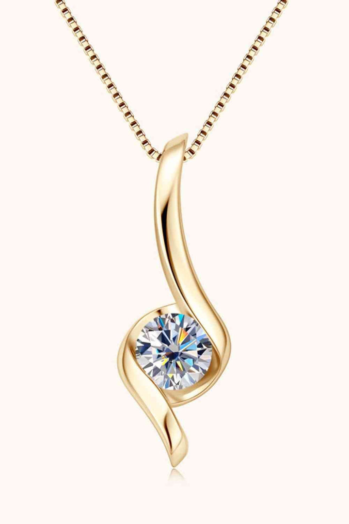 1 Carat Moissanite 925 Sterling Silver Necklace for Women