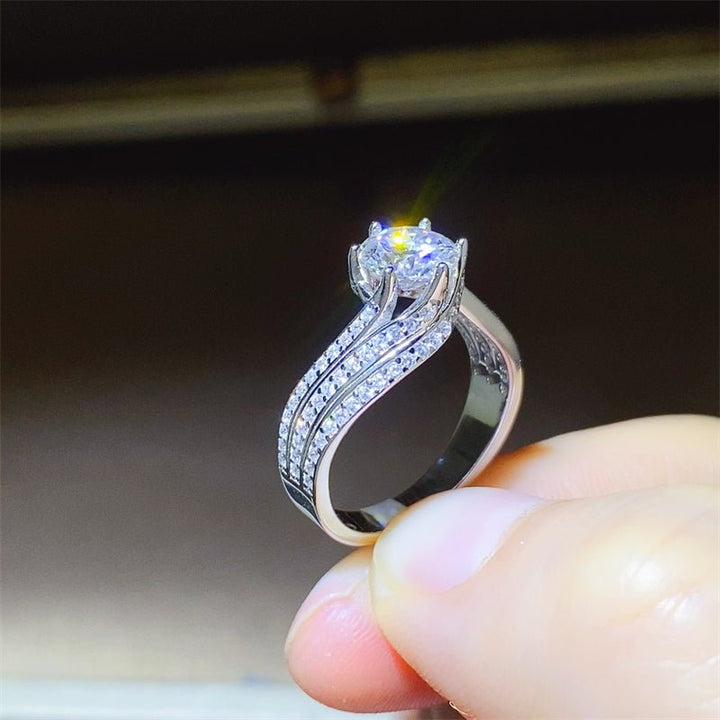 Stunning 1 Carat Moissanite 925 Sterling Silver Ring