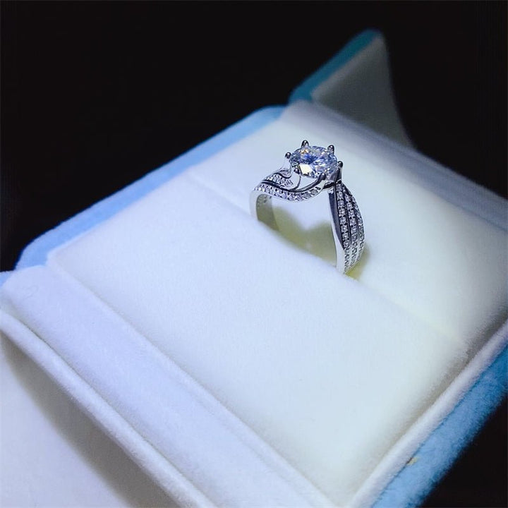 Stunning 1 Carat Moissanite 925 Sterling Silver Ring