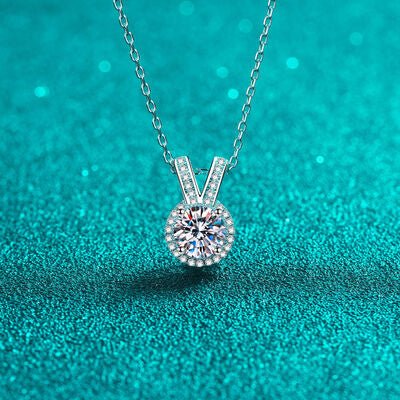 1 Carat Moissanite Rabbit Ears Shape Pendant Necklace Elegance