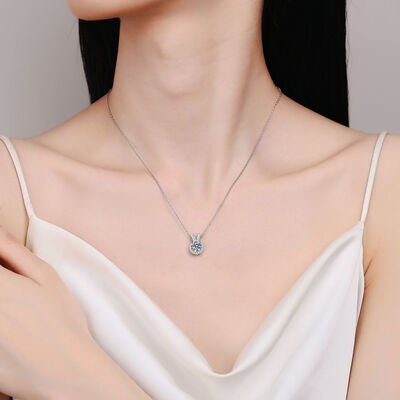 1 Carat Moissanite Rabbit Ears Shape Pendant Necklace Elegance