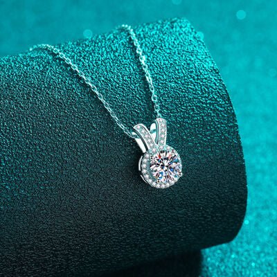 1 Carat Moissanite Rabbit Ears Shape Pendant Necklace Elegance