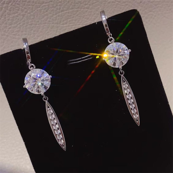10 Carat Moissanite 925 Sterling Silver Earrings for Elegance