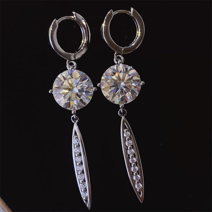 10 Carat Moissanite 925 Sterling Silver Earrings for Elegance