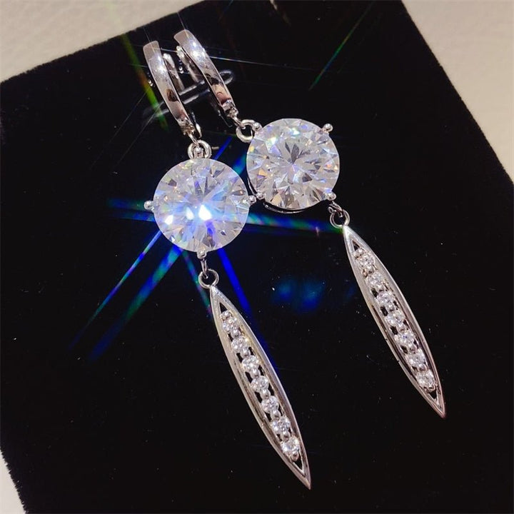 10 Carat Moissanite 925 Sterling Silver Earrings for Elegance