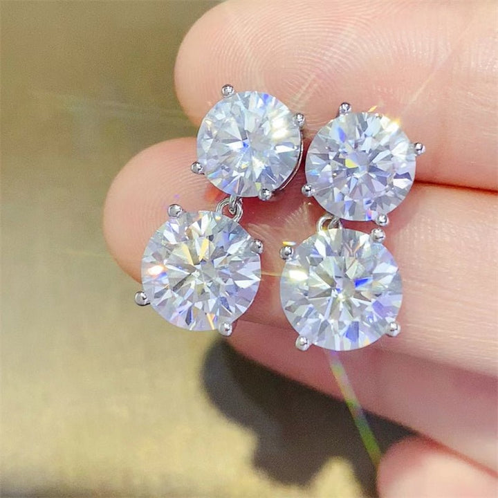 10 Carat Moissanite 925 Sterling Silver Earrings for Elegance