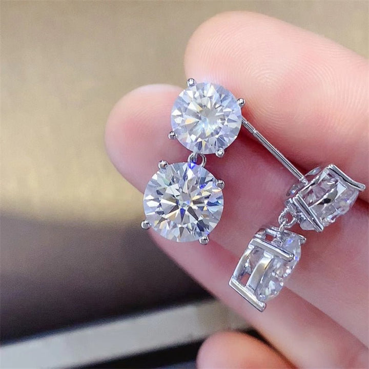 10 Carat Moissanite 925 Sterling Silver Earrings for Elegance