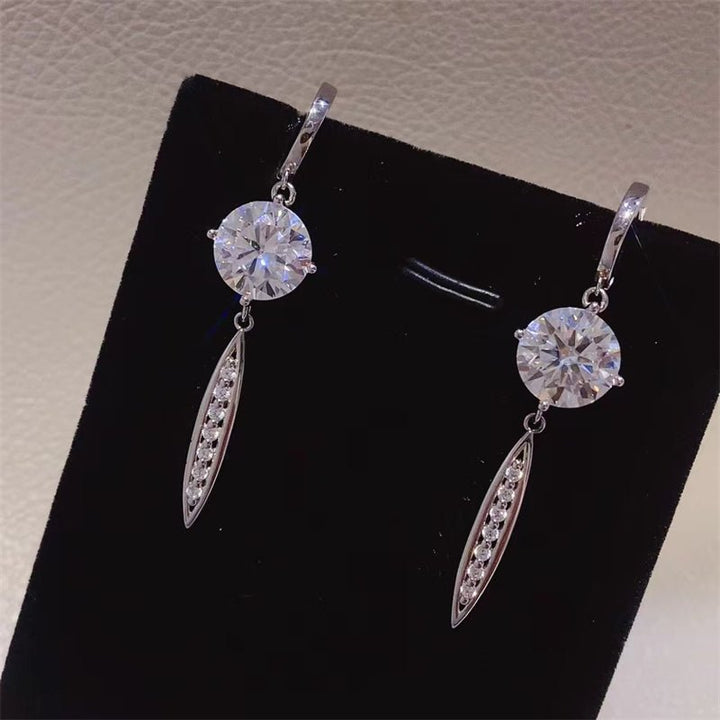 10 Carat Moissanite 925 Sterling Silver Earrings for Elegance