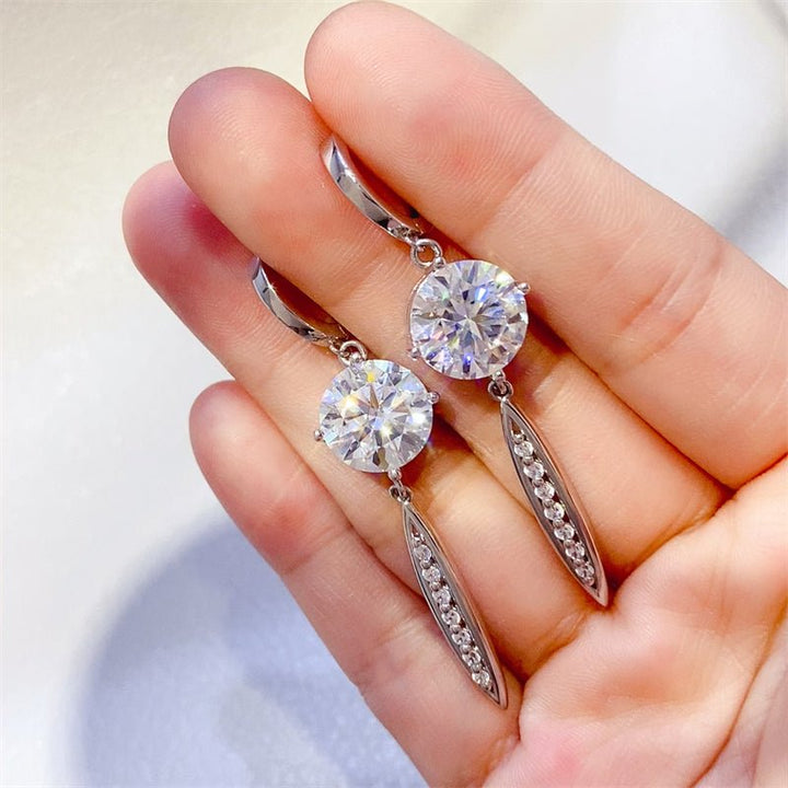 10 Carat Moissanite 925 Sterling Silver Earrings for Elegance