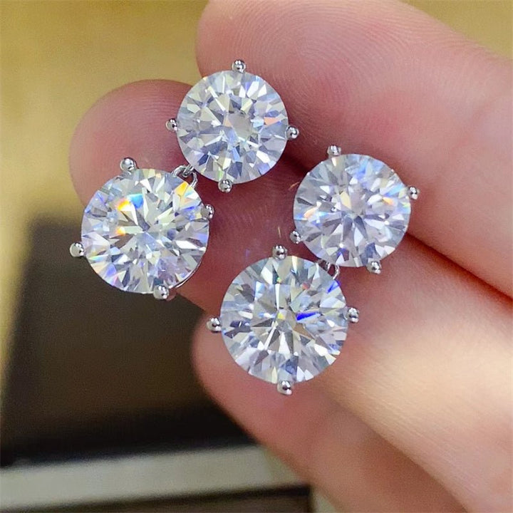 10 Carat Moissanite 925 Sterling Silver Earrings for Elegance