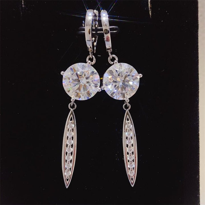 10 Carat Moissanite 925 Sterling Silver Earrings for Elegance