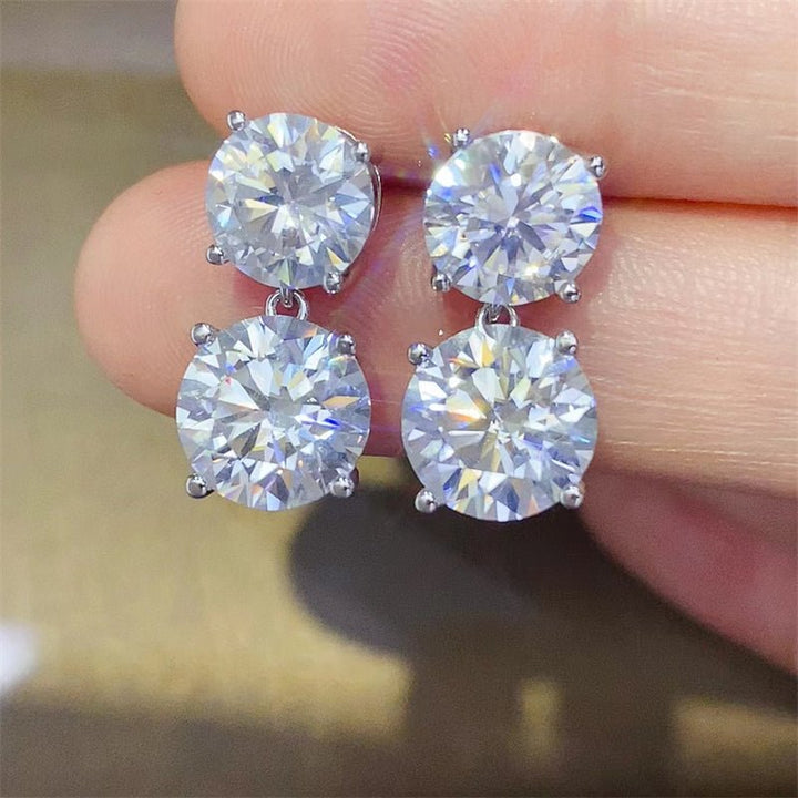 10 Carat Moissanite 925 Sterling Silver Earrings for Elegance