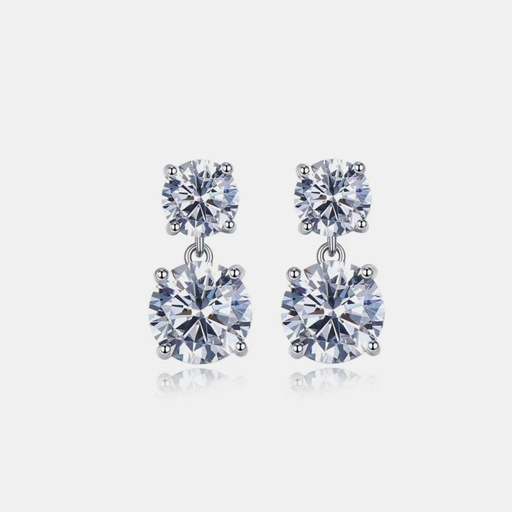 10 Carat Moissanite 925 Sterling Silver Earrings for Elegance