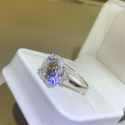 10 Carat Moissanite 925 Sterling Silver Ring for Elegance