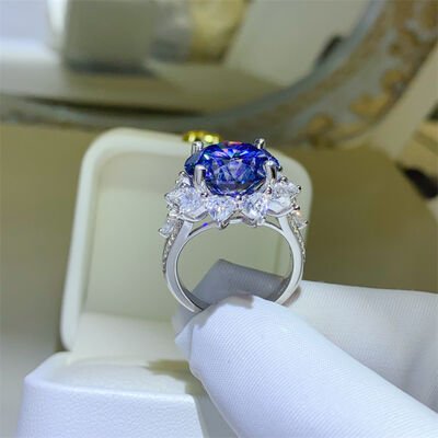 10 Carat Moissanite 925 Sterling Silver Ring for Elegance