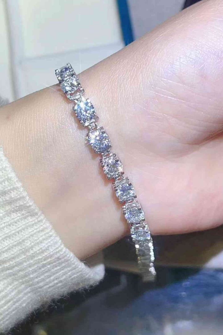 10 Carat Moissanite Platinum-Plated Bracelet for Elegance