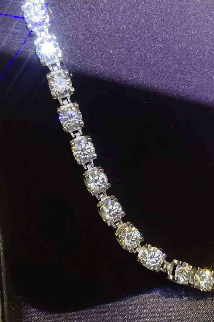 10 Carat Moissanite Platinum-Plated Bracelet for Elegance