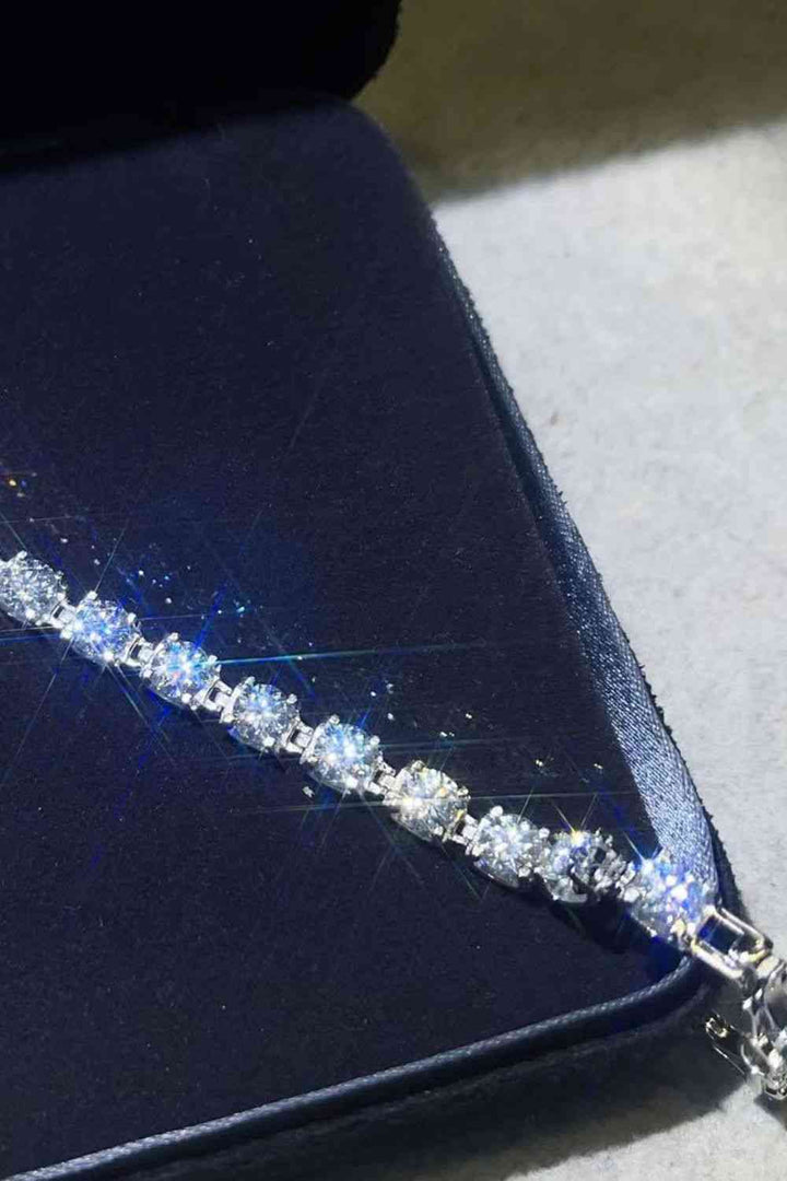 10 Carat Moissanite Platinum-Plated Bracelet for Elegance