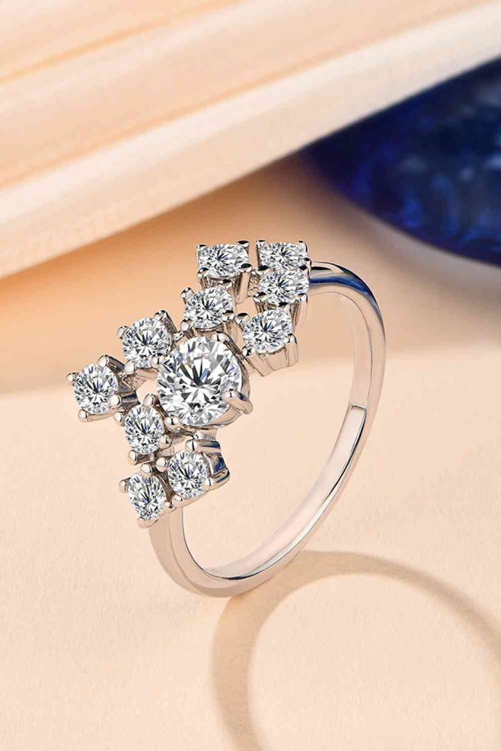 1.2 Carat Moissanite 925 Sterling Silver Ring for Elegance