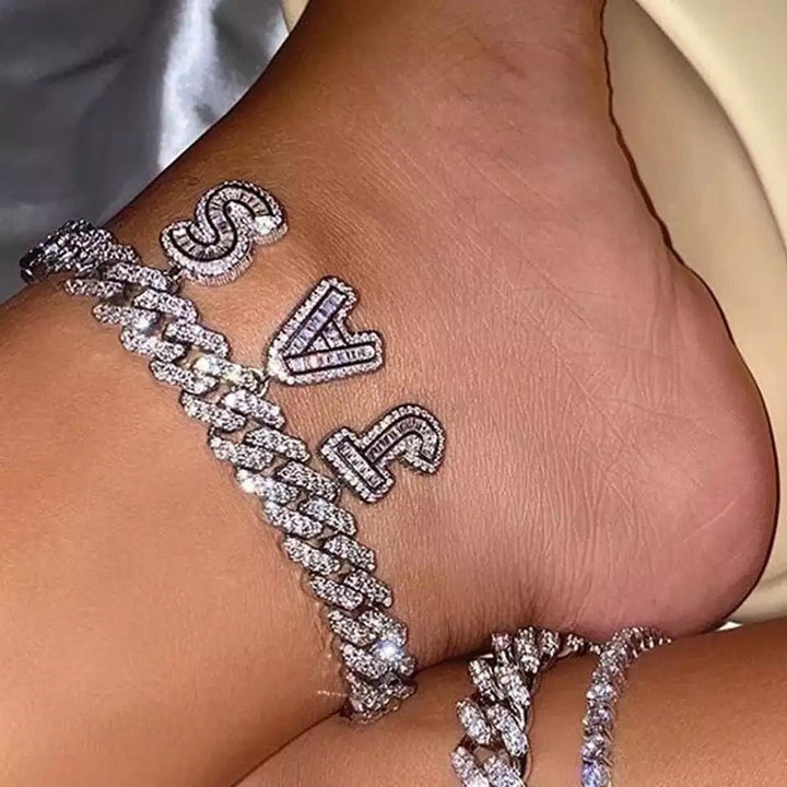 12mm Custom Letter Anklet