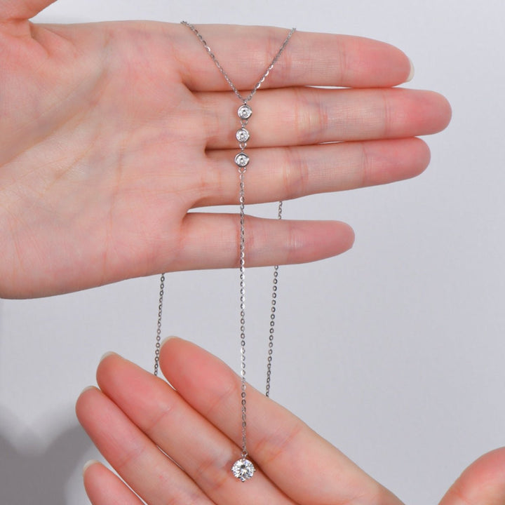 1.3 Carat Moissanite 925 Sterling Silver Drop Necklace Elegant