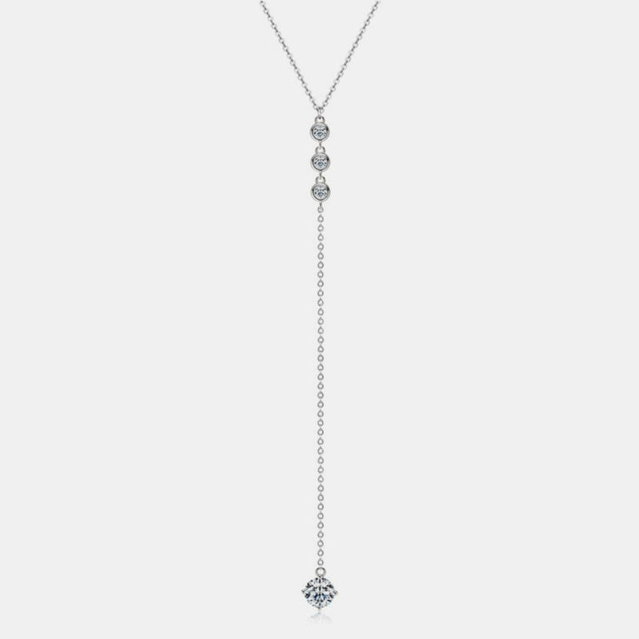 1.3 Carat Moissanite 925 Sterling Silver Drop Necklace Elegant