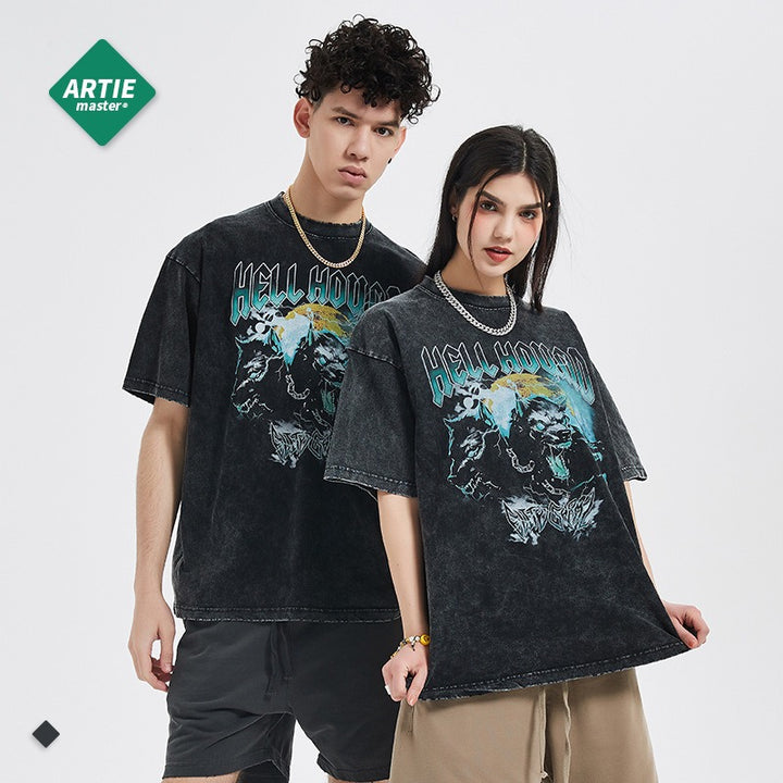 Men's Vintage Urban Graphic Tee Distressed Cotton Style