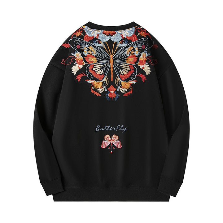 Men's Heritage-Inspired Retro Sweatshirt with Embroidered Neck