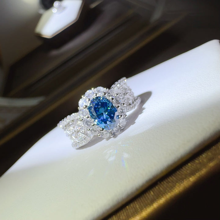 1 Carat Moissanite Zircon 925 Sterling Silver Ring Elegance