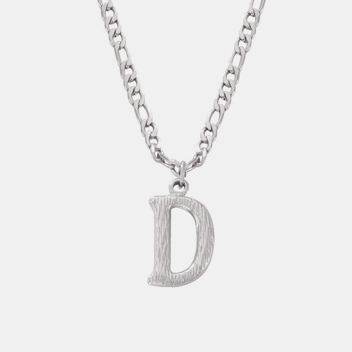 Customizable Titanium Steel Letter Pendant Necklace