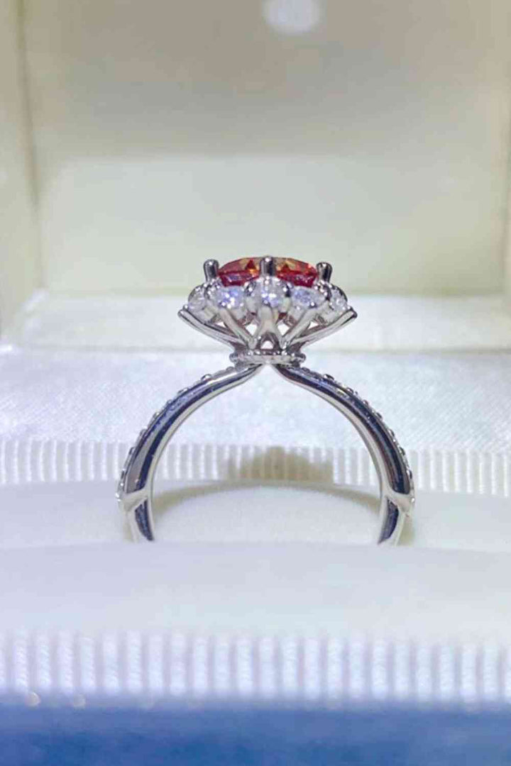 2 Carat Moissanite 925 Sterling Silver Halo Ring Jewelry