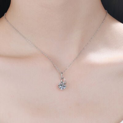 2 Carat Moissanite 925 Sterling Silver Necklace for Women