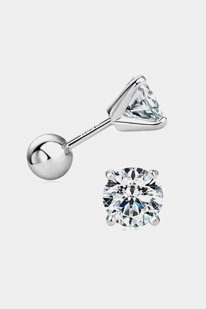 2 Carat Moissanite 925 Sterling Silver Stud Earrings Set