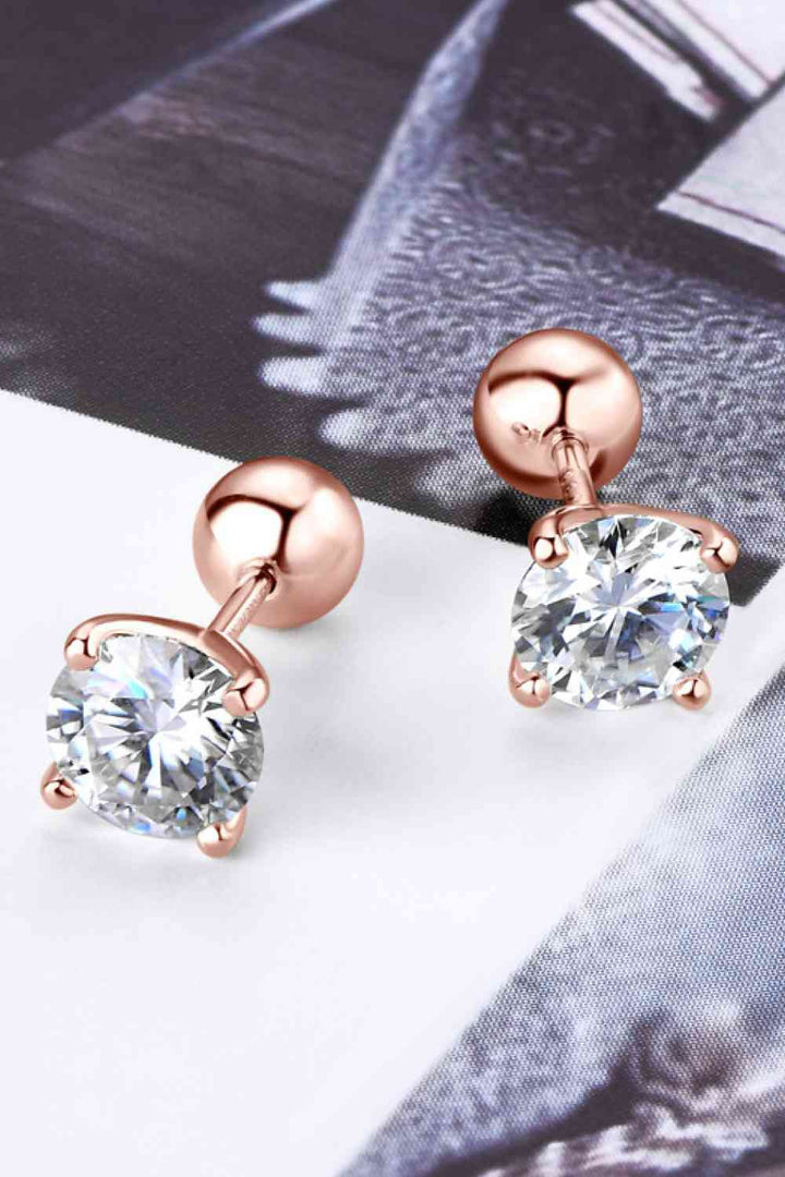 2 Carat Moissanite 925 Sterling Silver Stud Earrings Set