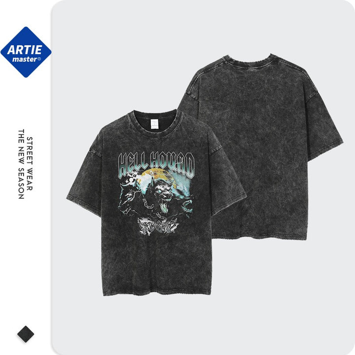 Men's Vintage Urban Graphic Tee Distressed Cotton Style