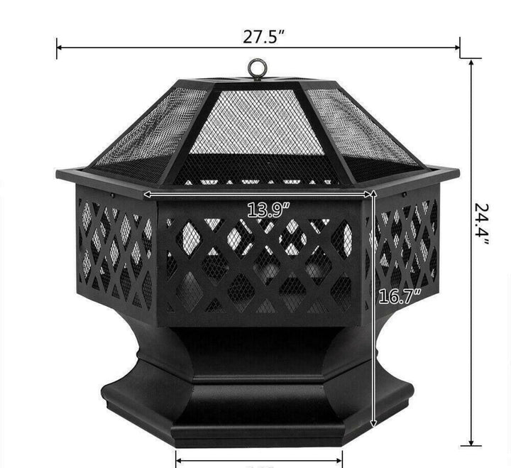 24’ Hex Shaped Patio Fire Pit - Ruth Envision