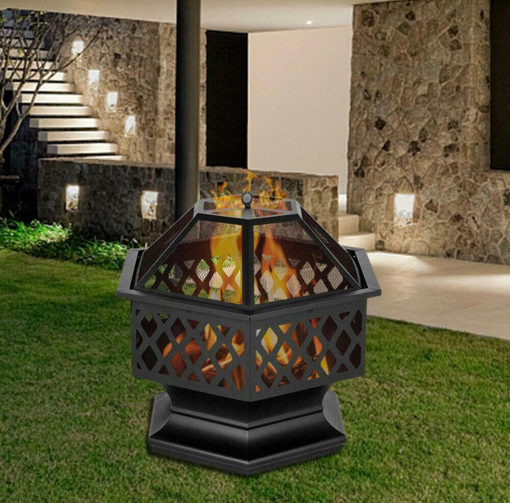 24’ Hex Shaped Patio Fire Pit - Ruth Envision