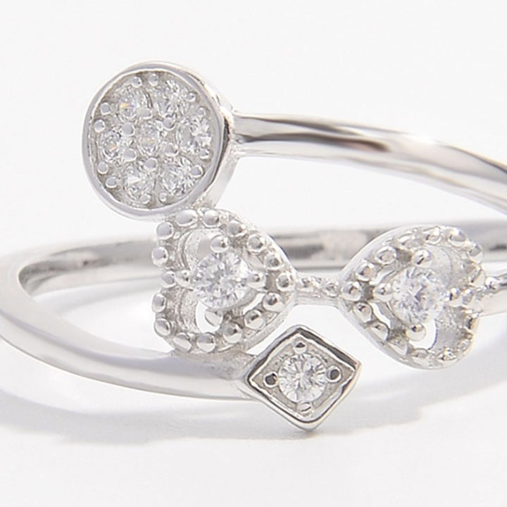 925 Sterling Silver Inlaid Zircon Ring for Elegant Style