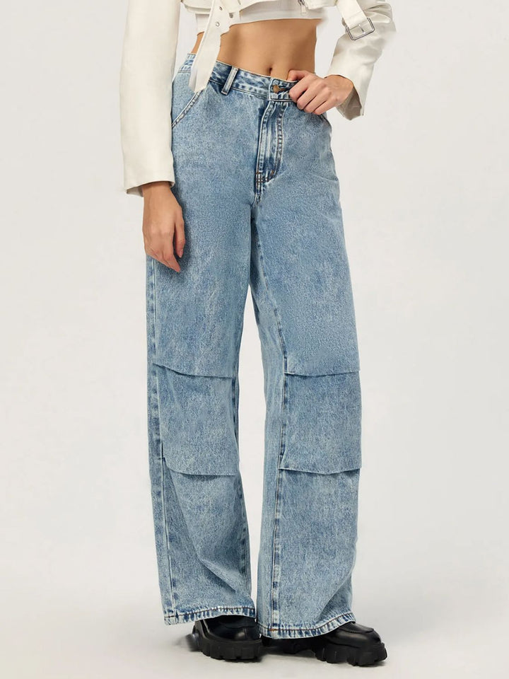 Wide Leg Jeans with Pockets for Women in Multiple Sizes