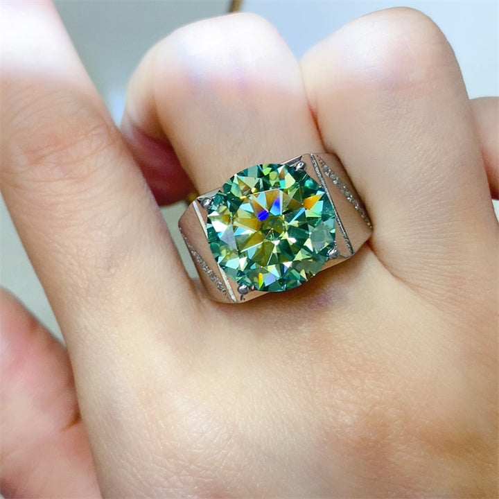 10 Carat Moissanite 925 Sterling Silver Signet Ring Luxury