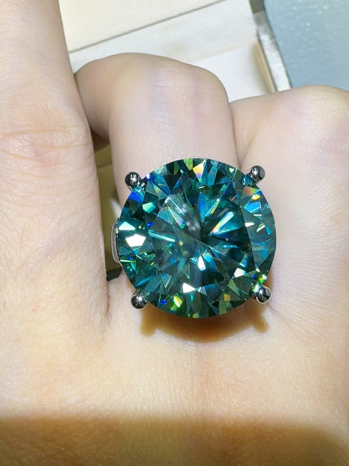 20 Carat Moissanite 925 Sterling Silver Ring for Women