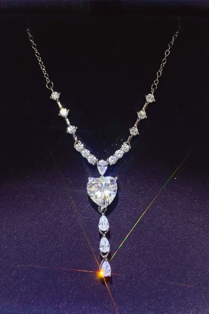 3 Carat Moissanite 925 Sterling Silver Drop Necklace Elegance