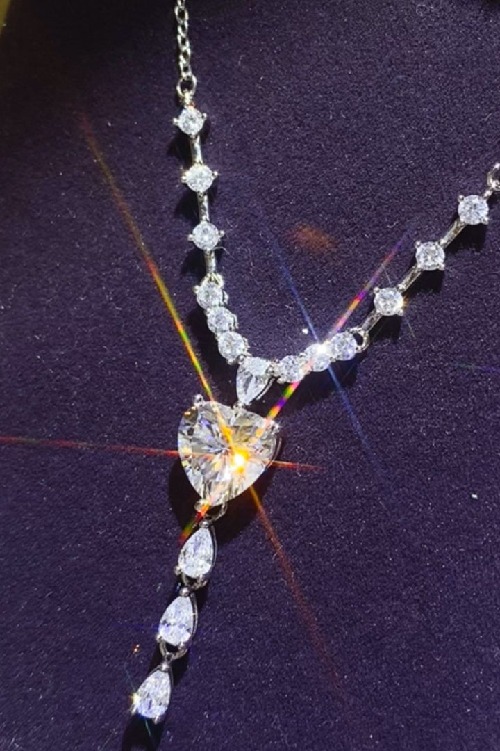 3 Carat Moissanite 925 Sterling Silver Drop Necklace Elegance