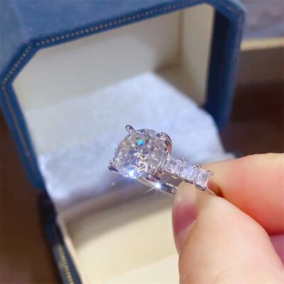 3 Carat Moissanite 925 Sterling Silver Ring for Elegance